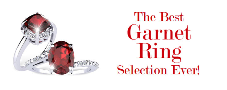 Garnet Ring Selection From SuperJeweler.  Amazing prices, huge selection