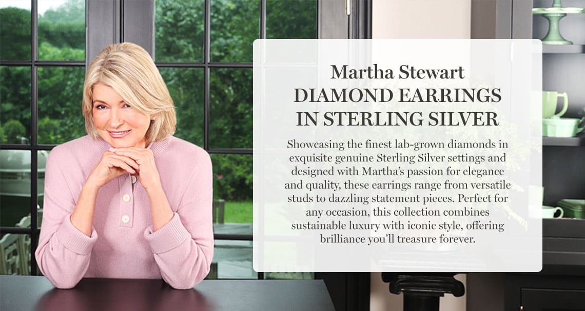 Martha Stewart Diamond Earrings Sterling Silver