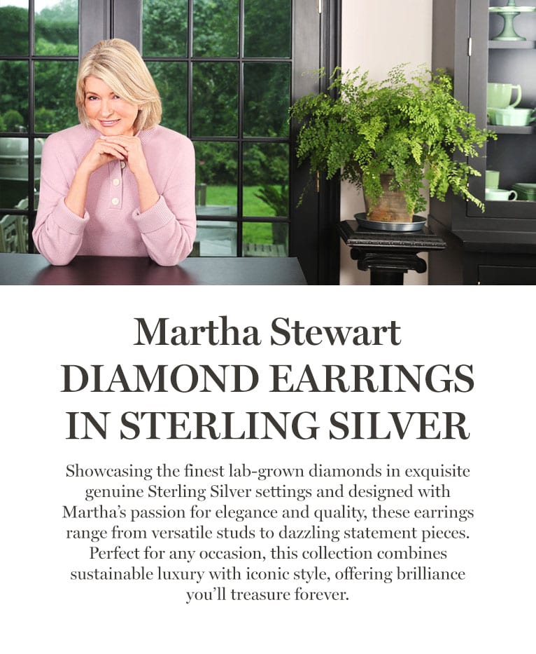 Martha Stewart Diamond Earrings Sterling Silver