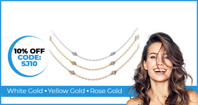 Diamonds by the yard necklace - White Gold, Yellow Gold, Rose Gold - 10% Off Code:SJ10