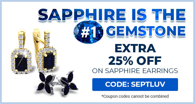 Sapphire Is The #1 Gemstone | Save Extra 25% On Sapphire Earrings | Code: SEPTLUV