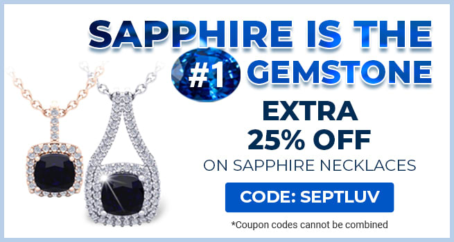 Sapphire Is The #1 Gemstone | Save Extra Off 25% On Sapphire Necklaces | Code: SEPTLUV