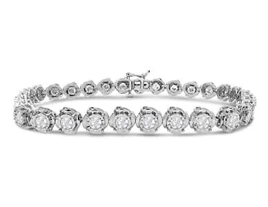 Round Diamond Bracelet In White Gold