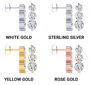 Precious Metal for Diamond Drop Earrings