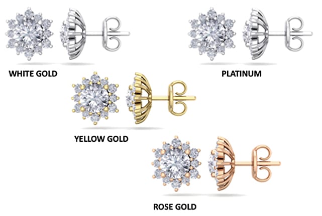 Precious Metal for Lab Grown Diamond Earrings