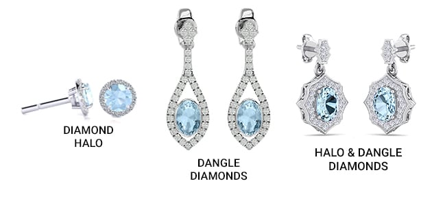 Diamond Accents and Mounting for an Aquamarine Earrings