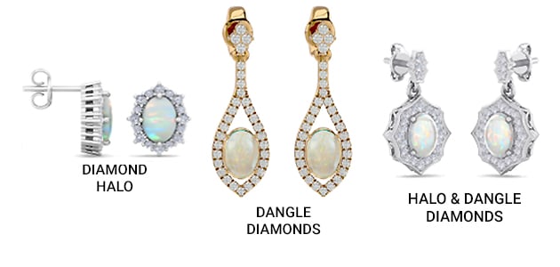 Diamond Accents and Mounting for Opal Earrings