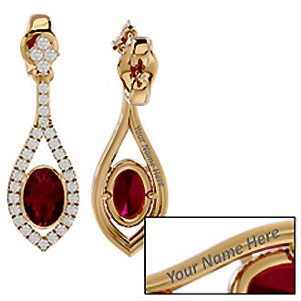 Personalize Ruby Earrings