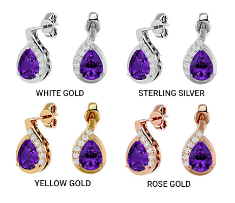 Precious Metal for a Amethyst Earrings