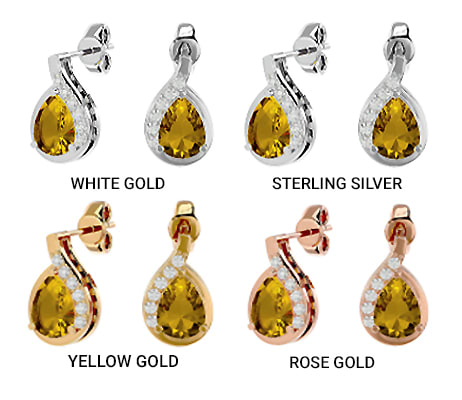 Precious Metal for Citrine Earrings