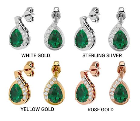 Precious Metal for Emerald Earrings