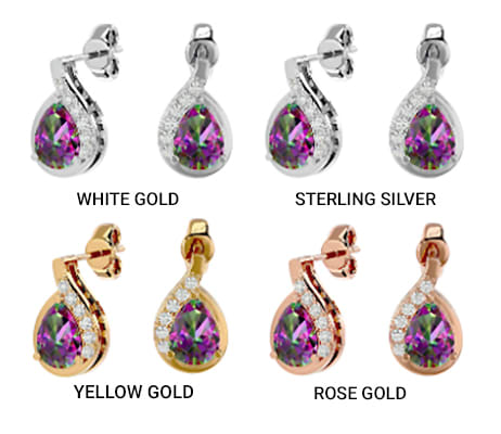 Precious Metal for Mystic Topaz Earrings