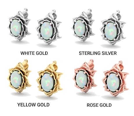 Precious Metal for Opal Earrings