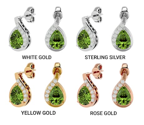 Precious Metal for Peridot Earrings