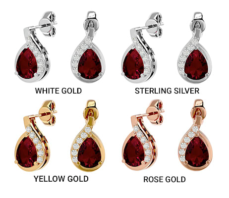 Precious Metal for a Ruby Earrings