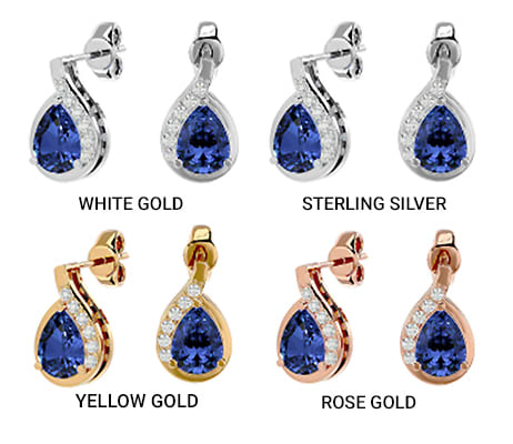 Precious Metal for Tanzanite Earrings