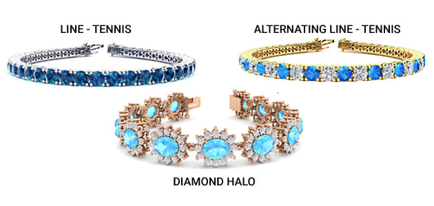 Diamond Accents and Mounting for a Blue Topaz Bracelet