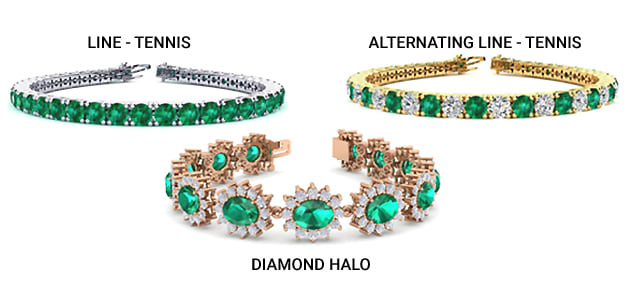 Diamond Accents and Mounting for an Emerald Bracelet