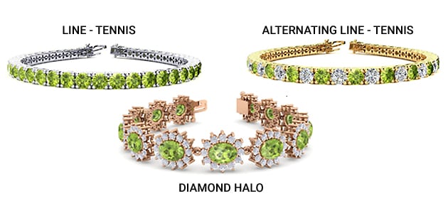 Diamond Accents and Mounting for a Peridot Bracelet