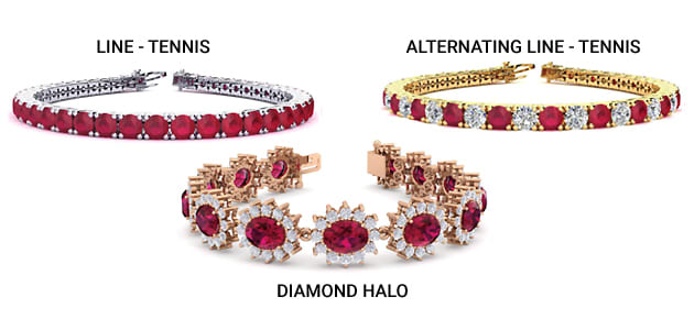 Diamond Accents and Mounting for a Ruby Bracelet