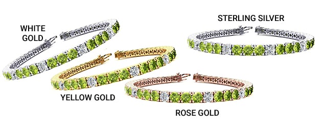 Precious Metal for a Peridot Bracelet