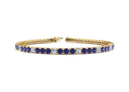 Tanzanite And Diamond Alternating Tennis Bracelet