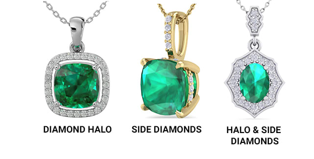 Diamond Accents and Mounting for Emerald Necklaces