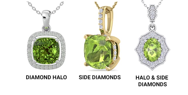 Diamond Accents and Mounting for a Peridot Necklace