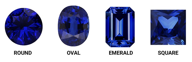 Classic Sapphire Gemstone Shapes Include Round, Oval, Emerald, and Square Cuts