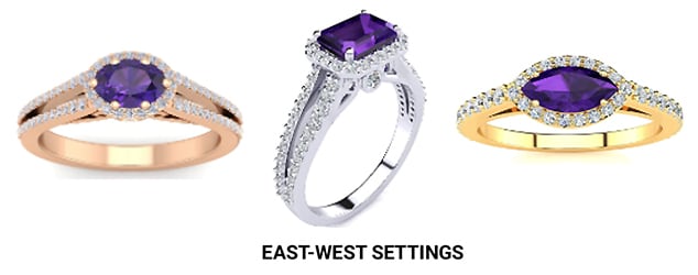 East-West Amethyst Ring