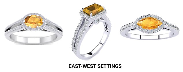 East-West Citrine Ring