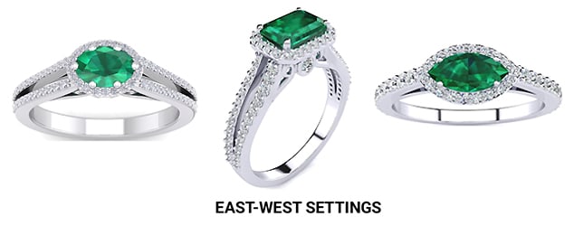 East-West GarEmerald Ring