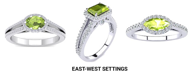 East-West Peridot Ring