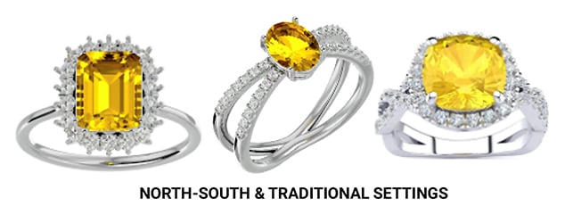 North-South Citrine Ring