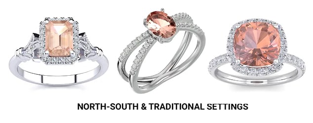 North-South and Traditional Morganite Ring