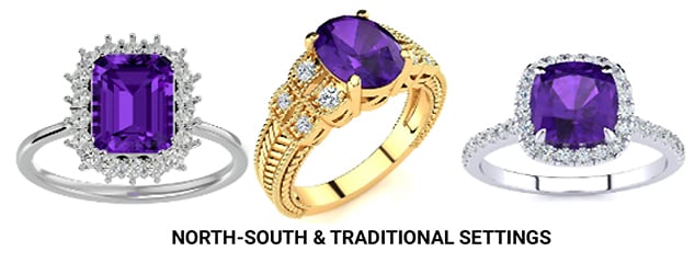 North-South Amethyst Ring