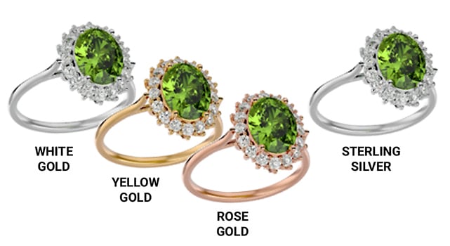 Precious Metal for a Peridot Ring