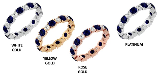 Precious Metal for a Sapphire Eternity Band