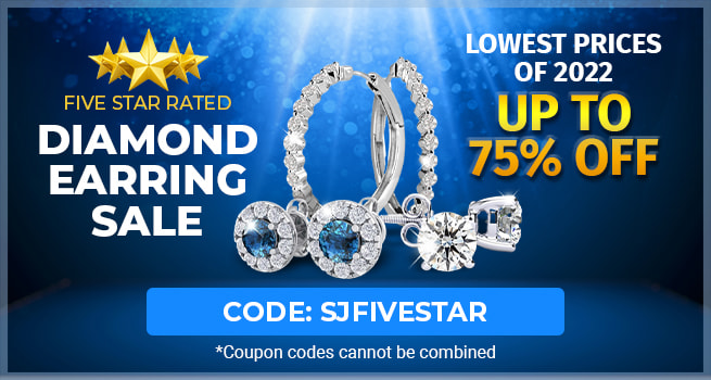 Five Star Rated Diamond Earring Sale - Amazing Reductions Up to 75% Off  Code SJFiveStar - Shop Now