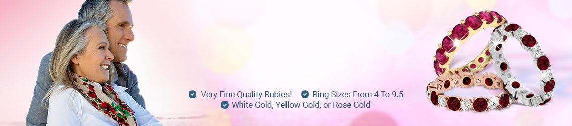 Shop the best Ruby band - Very Fine Quality Rubies! - Ring sizes from 4 to 9.5 - White gold, yellow gold or rose gold
