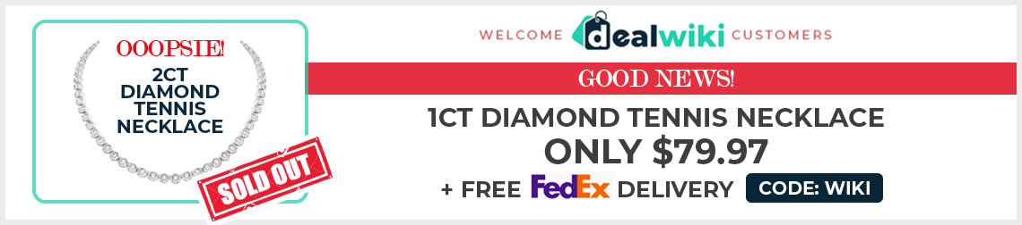 Oh No! This 2 Carat Diamond Tennis Necklace Sold Out, But You Can Get This 1 Carat Diamond Tennis Necklace for Only $79.97+ FREE FedEx Shipping. - Shop Now!