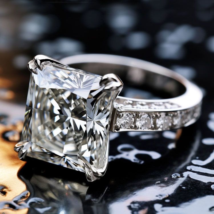 5 Carat Diamond Ring in White Gold