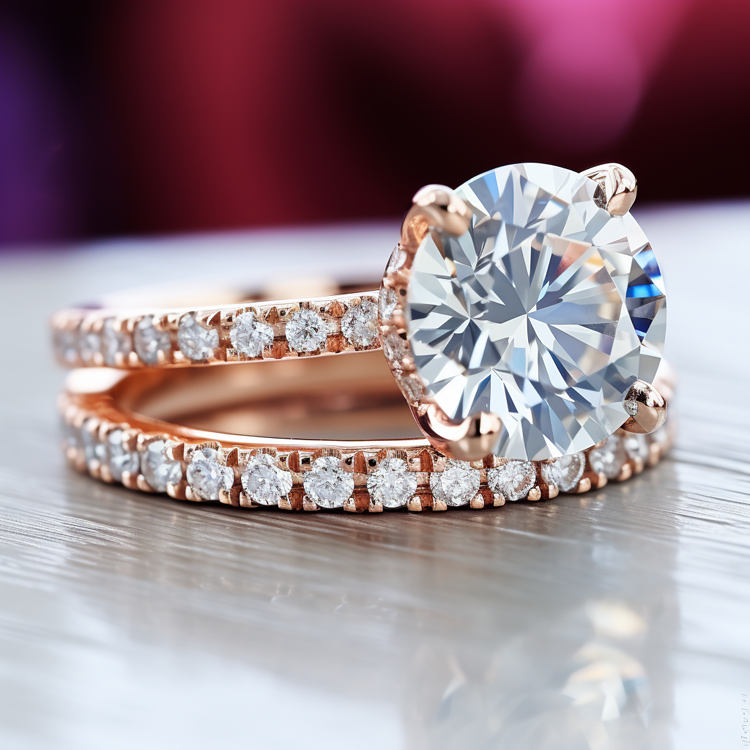 5 carat diamond ring store rose gold