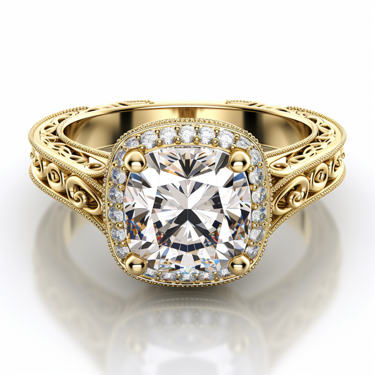 5 Carat Center Diamond Halo Diamond Engagement White Gold Ring