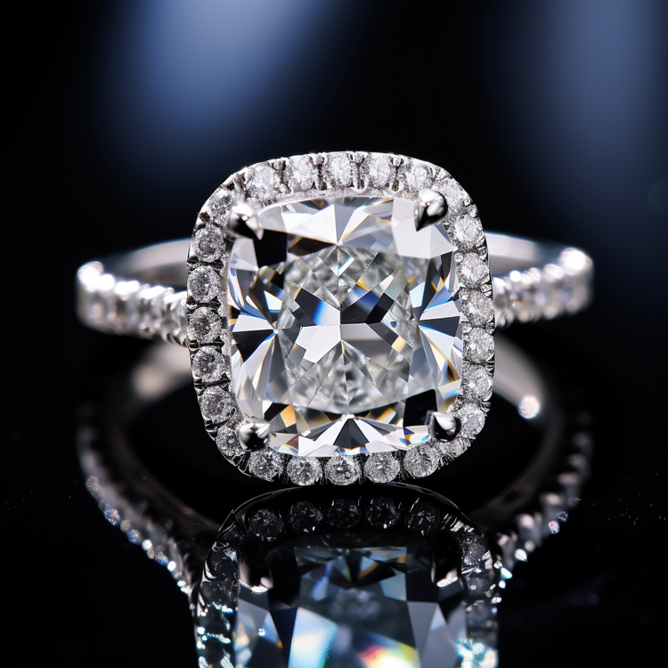 Diamond Engagement Ring With 5 Carat Cushion