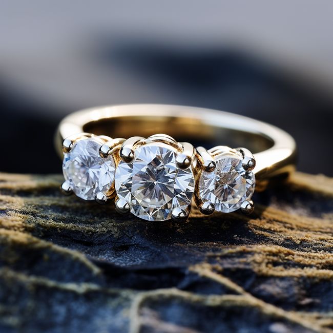 What's the significance of a three-diamond wedding ring?