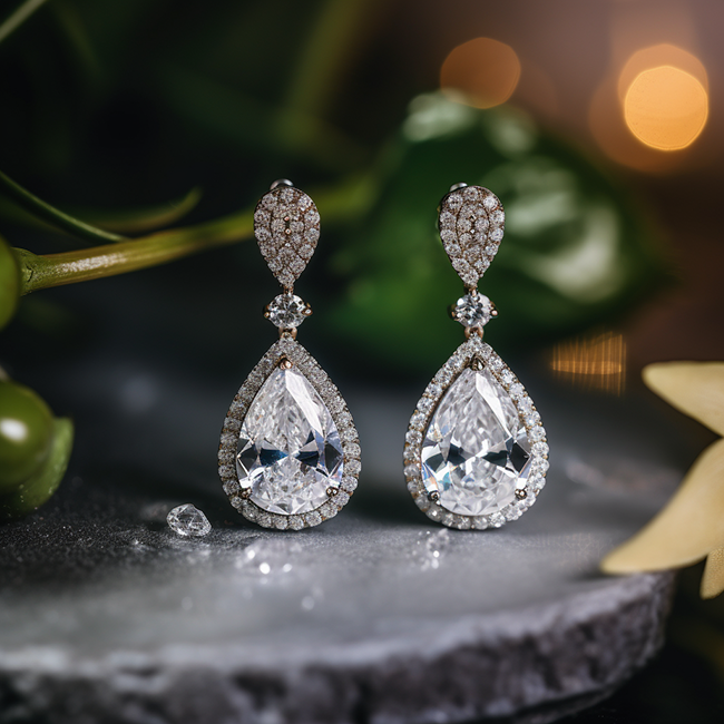 Do lab grown diamonds look different from natural diamonds in earrings?