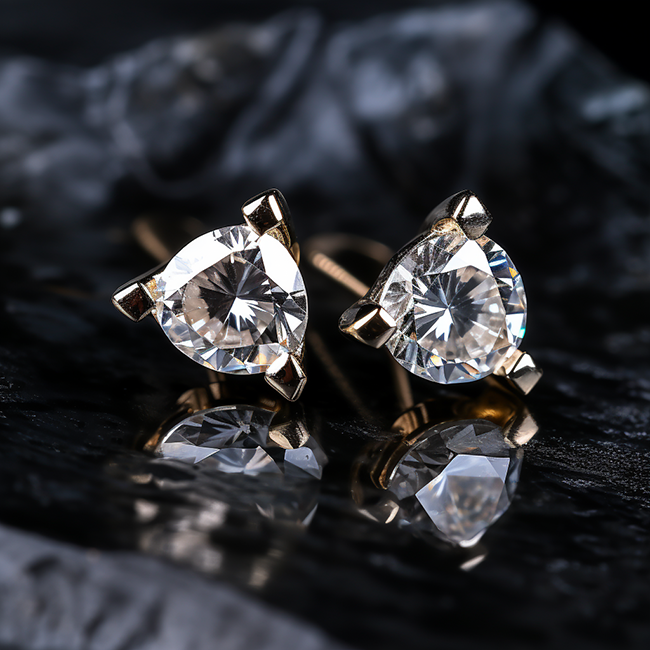 How are lab grown diamond earrings graded?