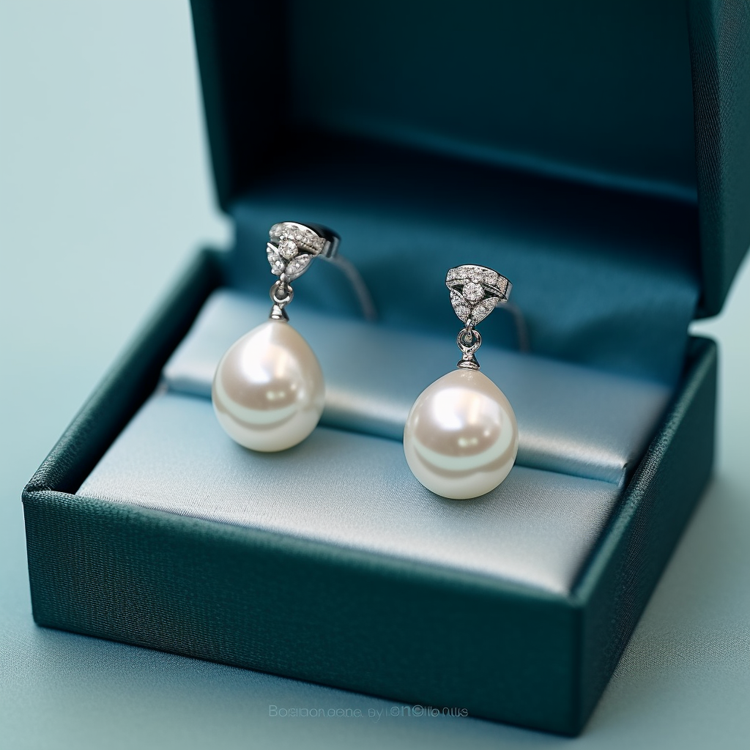 Pearl Drop Earring Placed on a Jewelry Box