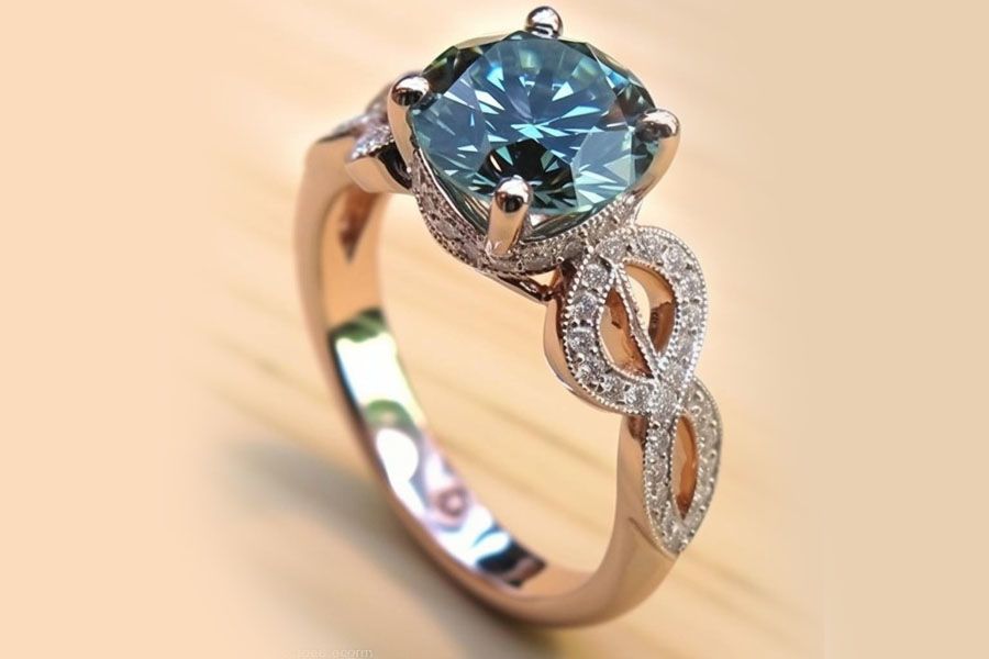 What are conflict-free blue diamonds in rings?